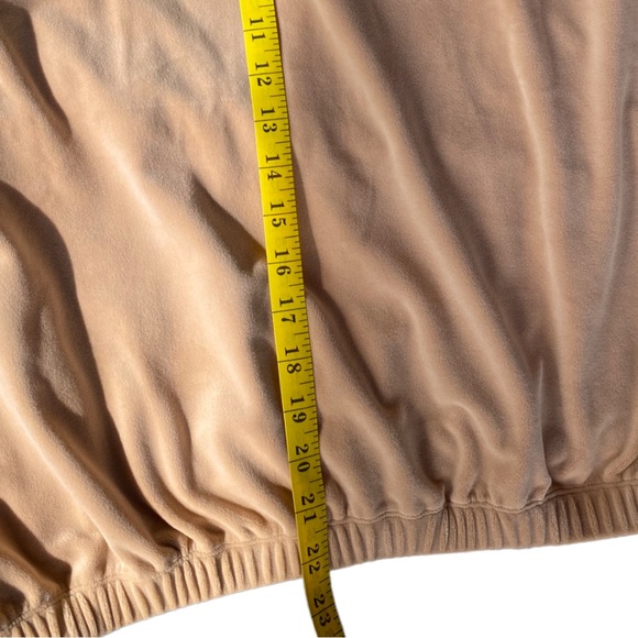 ⭐️HP NWT Juicy Couture Luxe Velour Raglan V Neck Sweater Beachwood Tan Large - Picture 10 of 12